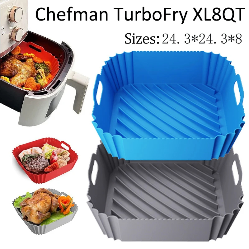Air Fryer Silicone Pot Liner - Large Air Fryer Silicone Basket Tray