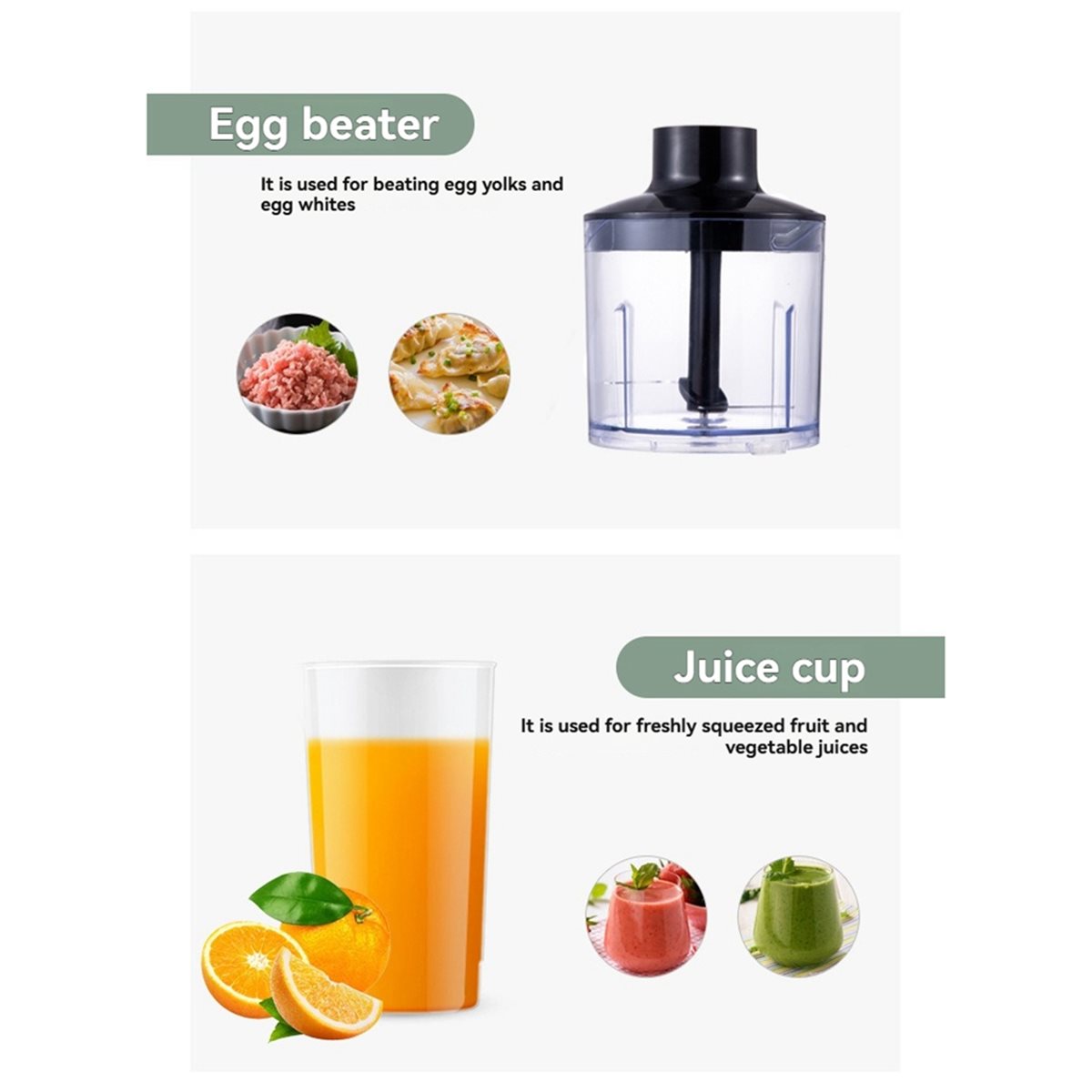 Immersion Hand Blender Set - wilwill Electric Hand Blender 5 in