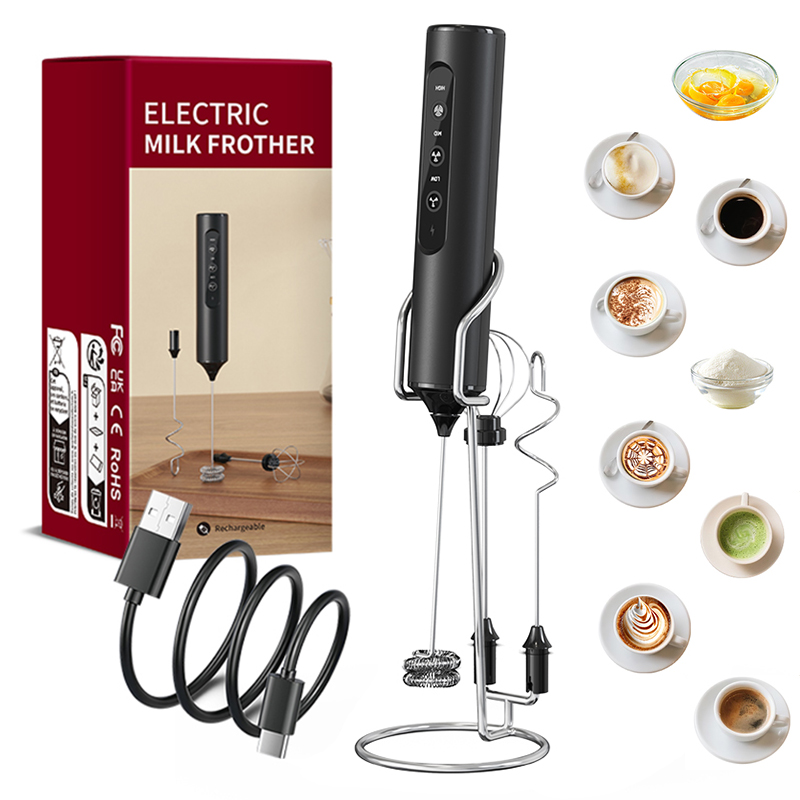 Electric Milk Frother Handheld - 3 in 1 Electric Handheld Milk