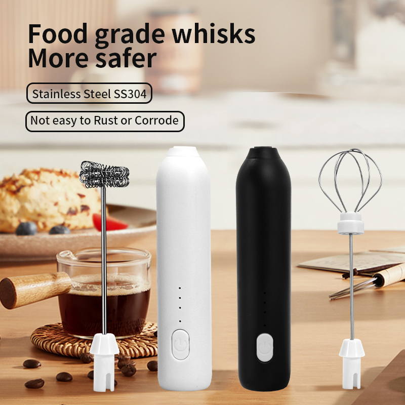 Electric Milk Frother Handheld - 2 In 1 Electric Coffee Frother
