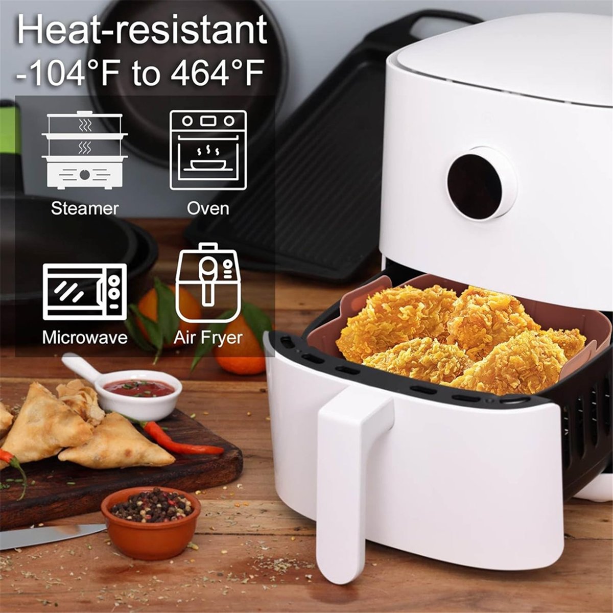 Air Fryer Silicone Pot Liner - M10K 3Pcs Air Fryer Silicone Liners