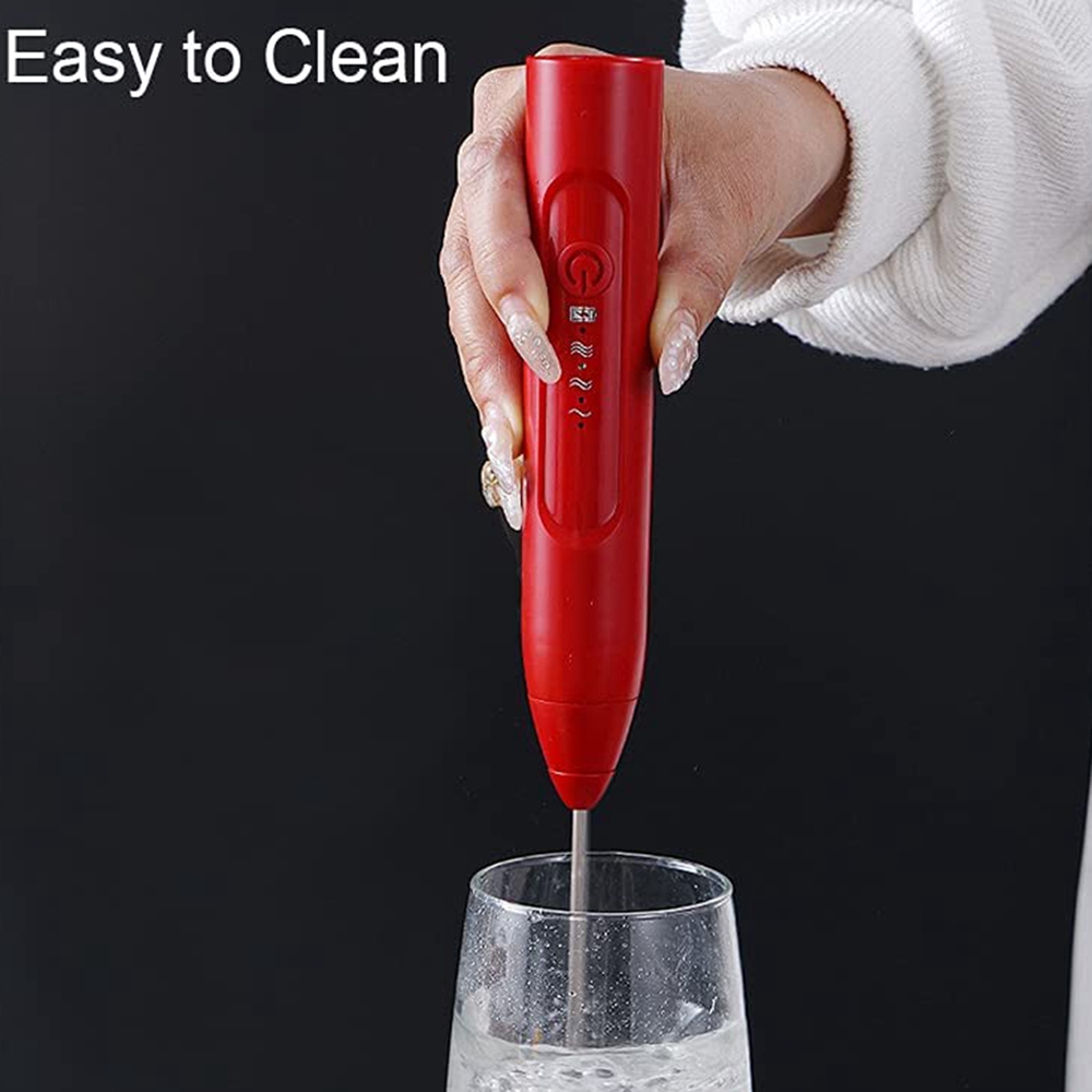 Electric Milk Frother Handheld - ABRE-Electric Milk Frother,Coffee Frother Handheld Rechargeable