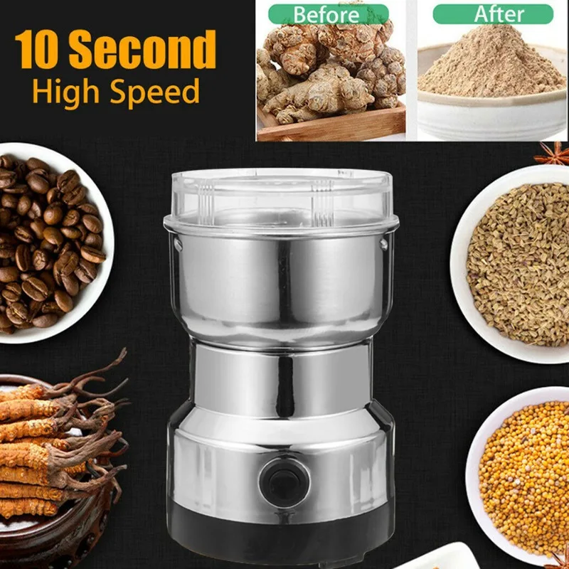 Coffee Bean Grinder Electric - 110V-220V Electric Grinder Home Coffee Kitchen