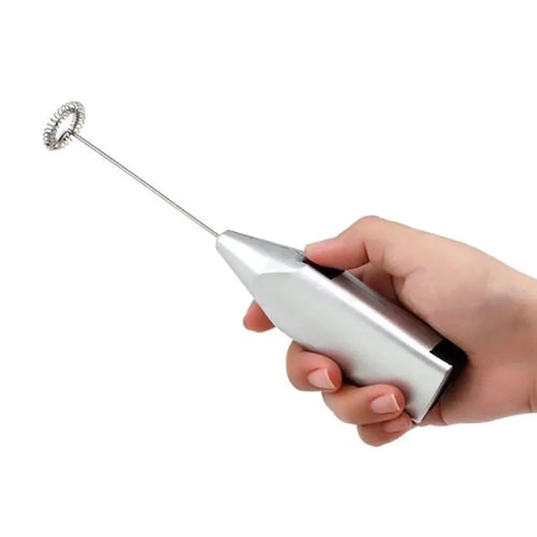 Electric Milk Frother Handheld - Household Mini Stainless Steel Electric Handheld