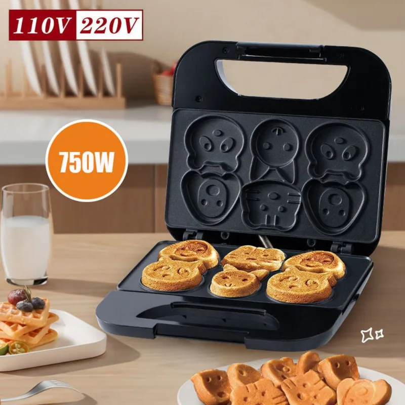 Mini Waffle Maker Machine - Household Cartoon Biscuit Machine US 110V