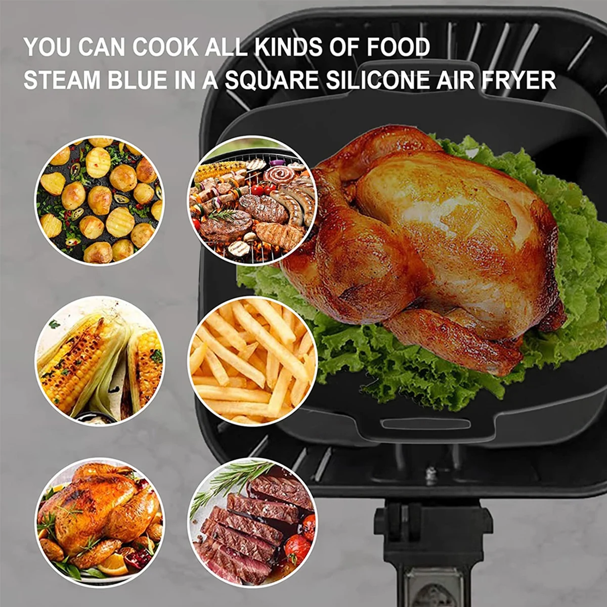 2Pcs Air Fryer Silicone Liner  - огляд і ціна Air Fryer Silicone Pot Liner