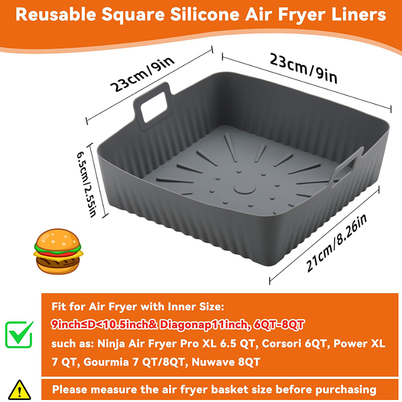 Large 23cm Air Fryer Silicone  - огляд і ціна Air Fryer Silicone Pot Liner