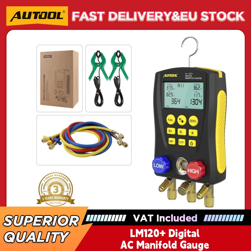 AUTOOL LM120+ Digital AC Manif - огляд і ціна Air Conditioners