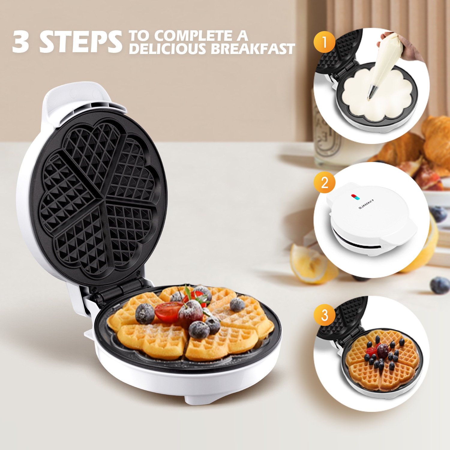 Breakfast Waffle Molds Egg Cak - огляд і ціна Mini Waffle Maker Machine