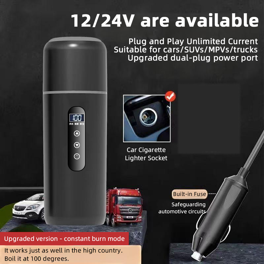 12V 24V Car Heating Cup 500ml  - огляд і ціна Electric Kettle Temperature Control