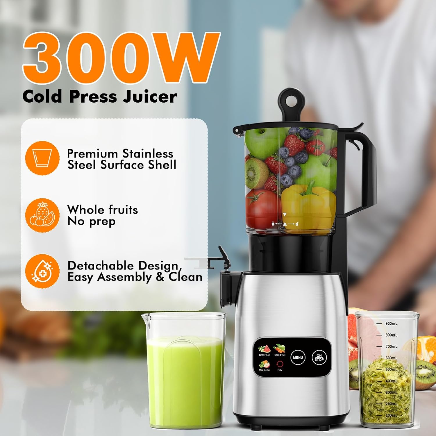 Slow Masticating Cold Press Ju - огляд і ціна Electric Slow Juicer Cold Press