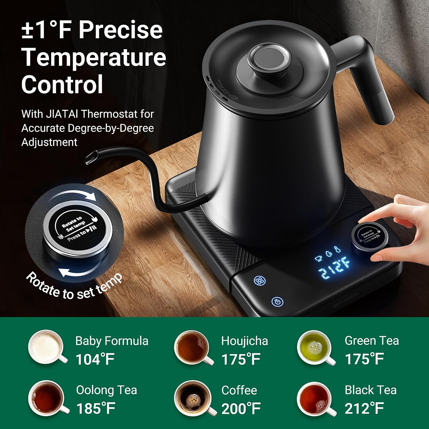Gooseneck Electric Kettle with - огляд і ціна Electric Kettle Temperature Control